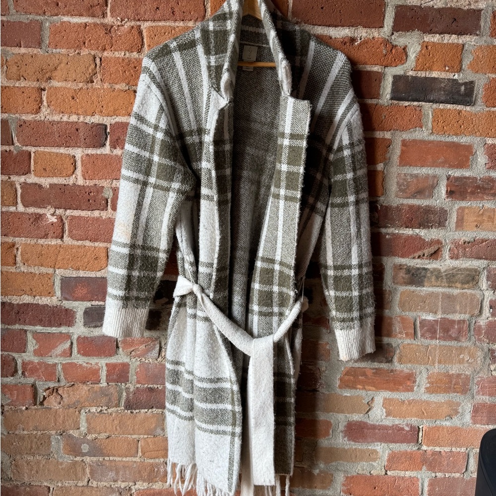 Joie Knit Tartan Duster